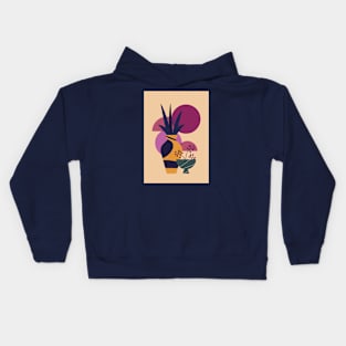 drawn vase of flowers art shape Kids Hoodie